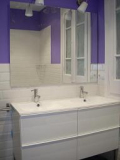 Mueble baño 2 senos con baldosa tipo metro. Eixample. Barcelona