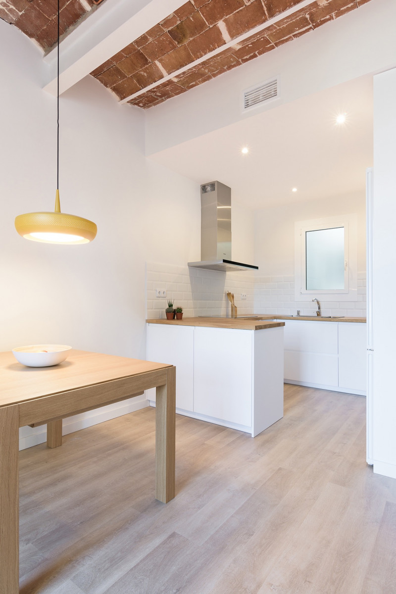 Luminosidad en cocina. Reforma Eixample. Barcelona